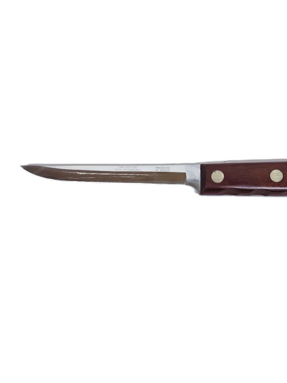 Vtg Case XX Filet Knife 207-5 1/2 Boning Fine Wood Handle 2147079 Finger Notches